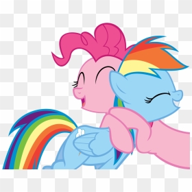 Pinkie Pie And Rainbow Dash Hugging - Mlp Pinkie Pie And Rainbow Dash, HD Png Download - rainbow dash png