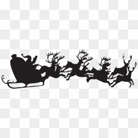 Christmas Clipart Santa Sleigh Jpg Freeuse Stock Pin - Santa Sleigh Silhouette Png, Transparent Png - santa sleigh png