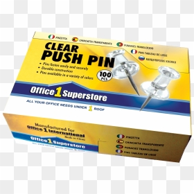 O1s Clear Push Pin 100pcs/box - Box Of Push Pin, HD Png Download - push pin png