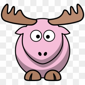 Cartoon Moose Png , Png Download - Pink Moose Clipart, Transparent Png - moose png