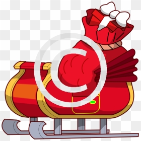 Santas Sleigh Cartoon, HD Png Download - santa sleigh png