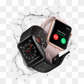 Apple Watch Series 3 Space Grey With Black Belt 42 - Apple Series 6 Watch, HD Png Download - apple watch png