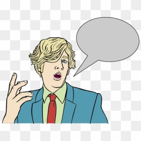 Blond Man With Speech Bubble - Cartoon With Speech Bubble, HD Png Download - comic speech bubble png