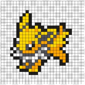Pokemon Perler Pattern Jolteon , Png Download - Jolteon Pixel Art Grid, Transparent Png - jolteon png