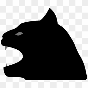 Panther, Black, Cat, Head, Evil, Silhouette - Clip Art, HD Png Download - cat head png