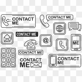 Sketchy Contact Me Icons Vector - Contact, HD Png Download - contact icons png