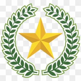 Laurel Wreath With A Gold Star - Circle Blue Leaf Logo, HD Png Download - laurel wreath png