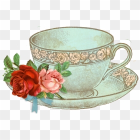 Vintage Tea Cup Clip Art, HD Png Download - tea cup png