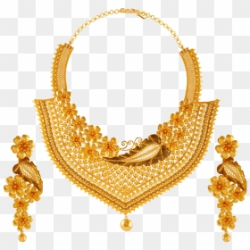 22k Gold Necklace Png Free Background - 22kt Gold Necklace Set, Transparent Png - gold background png