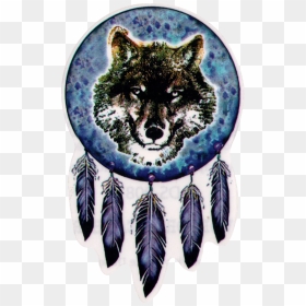 Native Wolf Dreamcatcher - Wolf Dream Catcher Sticker, HD Png Download - dream catcher png