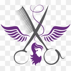 Transparent Salon Scissors Clipart - Scissors And Comb Logo, HD Png Download - comb png