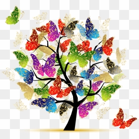 “ Butterfly Tree Illustration - Butterfly Tree Of Life, HD Png Download - tree of life png