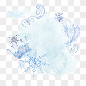 Blue Hand Drawn Crown Snowflake Cartoon Snow Transparent - Illustration, HD Png Download - frozen snowflake png