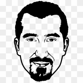 Bassel Khartabil Beard Stencil Black And White - Man Face Clipart Black And White, HD Png Download - white beard png