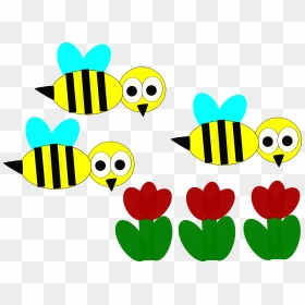 Flowers And Bees Clip Arts - Clip Art Bees And Flowers, HD Png Download - bees png