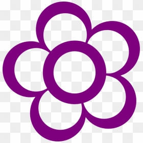 Outline Flower Clipart Black And White, HD Png Download - purple flower png