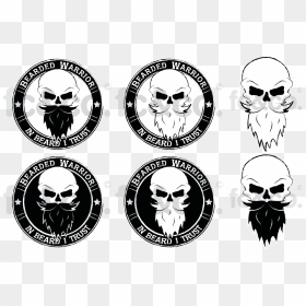 Handdrawn Line Developments - Skull With Beard Png, Transparent Png - white beard png