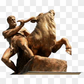 Heracles Fighting A Bull Clip Arts - Schwerin, HD Png Download - greek statue png