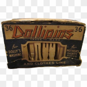 Dollipins Doll Clothes Pin In Their Original Box From - Label, HD Png Download - clothespin png