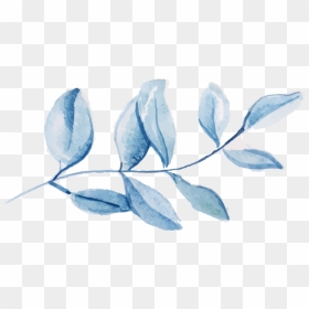 Watercolor Blue Leaf Png, Transparent Png - watercolor leaves png