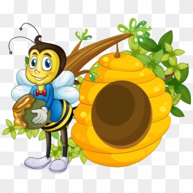 Beehive Cartoon Clip Art Vector Bee 1658 1378 Transp - Animated Bee Hive, HD Png Download - beehive png