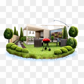 Transparent Backyard Png - House With Garden Png, Png Download - hedge png