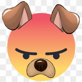 Emoji Mad Dogears Ears Face Dog Snapchat Snap Instagram - Clipart Angry Dog, HD Png Download - mad emoji png