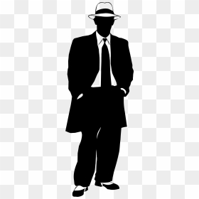 Drawing Silhouette Png Download - Gun Silhouette Man With Gun Logo, Transparent Png - gangster png