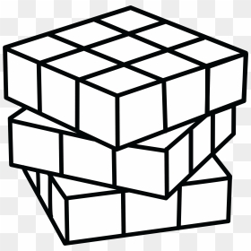 Cube Clipart Coloring Page - Rubix Cube Clipart Black And White, HD Png Download - rubix cube png