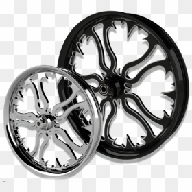 Ring Of Fire Custom Motorcycle Wheels Chrome And Black - Aluminium, HD Png Download - ring of fire png