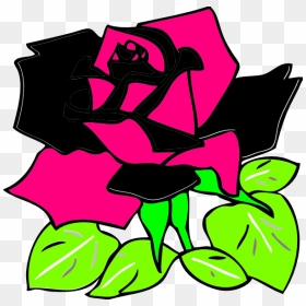 Pink And Black Rose Clip Art - Rose Clip Art, HD Png Download - black rose png