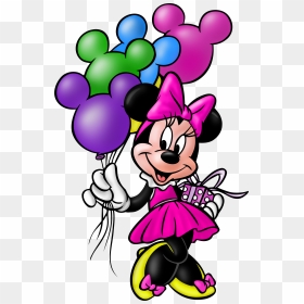 Minnie Mouse With Balloons, HD Png Download - minnie png