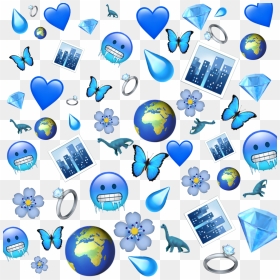 #blue #emoji #background #water #cold #nights #flower - Cute Blue Emoji Background, HD Png Download - water emoji png