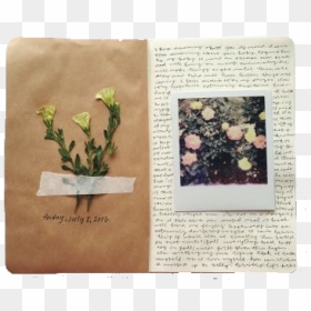 #vintageaesthetic #journal #flower #png #polyvore #vintage - Polaroid Journal Art, Transparent Png - journal png