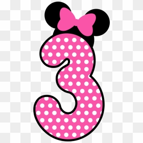 Transparent Polka Dot Number 1 Clipart - Minnie Mouse 3 Png, Png Download - minnie png