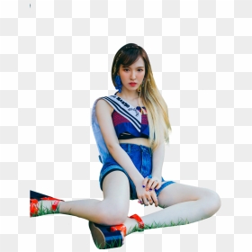 Kpop Girl Sitting Png , Png Download - Wendy Red Velvet Red Flavor Png, Transparent Png - sitting png