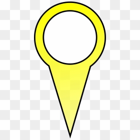 Yellow Map Pin Clip Arts - علامة الدبوس ابيض واسود Png, Transparent Png - map pin png