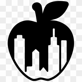 New York City Apple Symbol With Buildings Shapes Inside - Symbol For New York, HD Png Download - apple icon png