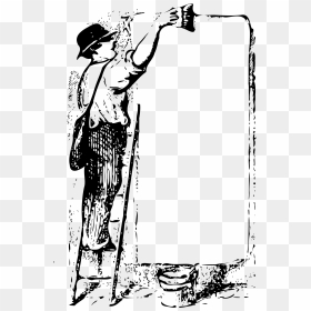 Boy Painting Clip Arts - Black And White Wall Painting, HD Png Download - painting png