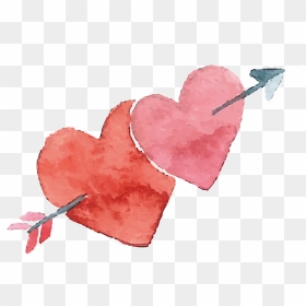 Heart Valentines Day Watercolor Painting - Valentine Day Watercolor Painting, HD Png Download - painting png