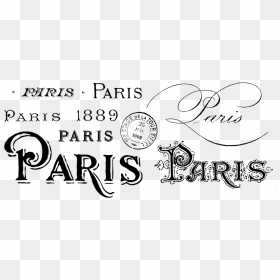 Vintage Calligraphy Lettering - Dessin Noir Et Blanc Paris, HD Png Download - paris png