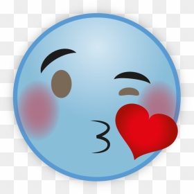Cute Sky Blue Emoji Png Hd - Heart, Transparent Png - love emoji png