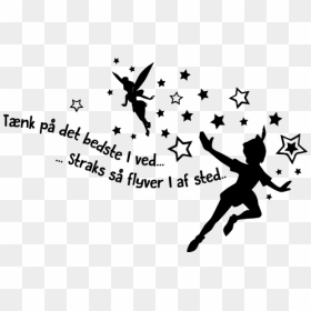 Silhouette Peter Pan And Tinkerbell, HD Png Download - tinkerbell silhouette png