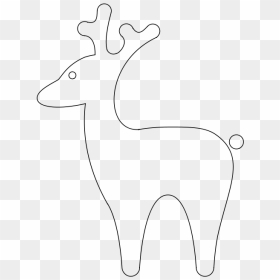 Reindeer Silhouette - Line Art, HD Png Download - deer silhouette png