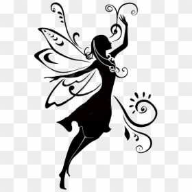 Silhouette Noire, Silhouette Vector, Silhouette Portrait, - Silhouette Fairy Clip Art, HD Png Download - tinkerbell silhouette png
