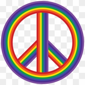 Free Clipart Of A Rainbow Peace Symbol - Rainbow Peace Sign Png, Transparent Png - rainbow png transparent background
