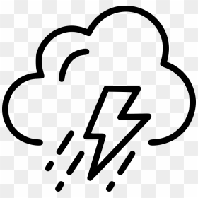 Cloud Lightening Rain Storm - Storm Clipart Black And White, HD Png Download - lightening png