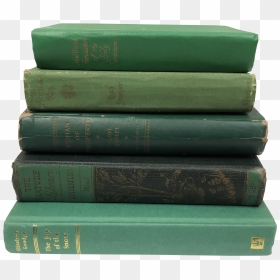 Vintage Green Book Stack - Book Stack, HD Png Download - stack of books png