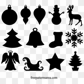 Silhouette Christmas Ornaments Vector, HD Png Download - pine tree silhouette png