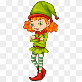Illustration Of A Female Elf On A White Background - Elf Girl Clipart, HD Png Download - elf png